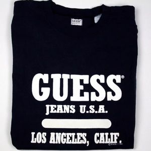 Vintage 90s GUESS Tee Puffy Letters Embossed